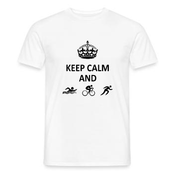 Triathlon Natation Bike Run Marathon - T-shirt homme - blanc - Devant - AI Model Male 178 dark (178cm)