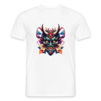 Hannya Mask III - Männer T-Shirt - Weiß - Vorne - AI Model Male 178 dark (178cm)