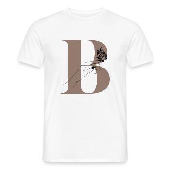 Letter B Magic butterfly - Men's T-Shirt - white - Front - AI Model Male 178 dark (178cm)