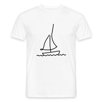 Segelboot Skizze Boot - Männer T-Shirt - Weiß - Vorne - AI Model Male 178 dark (178cm)
