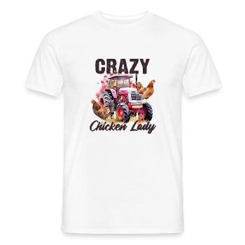 Crazy chicken lady - Hühnerliebe Frauen Traktor - Männer T-Shirt - Weiß - Vorne - AI Model Male 178 dark (178cm)