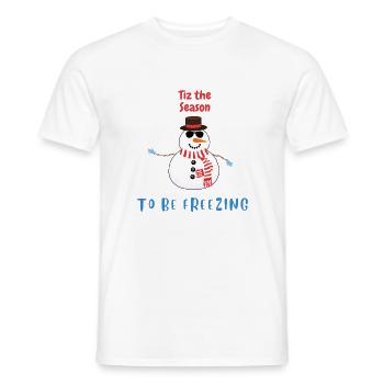 Weihnachts-Schneemann Winter-Design - Männer T-Shirt - Weiß - Vorne - AI Model Male 178 dark (178cm)