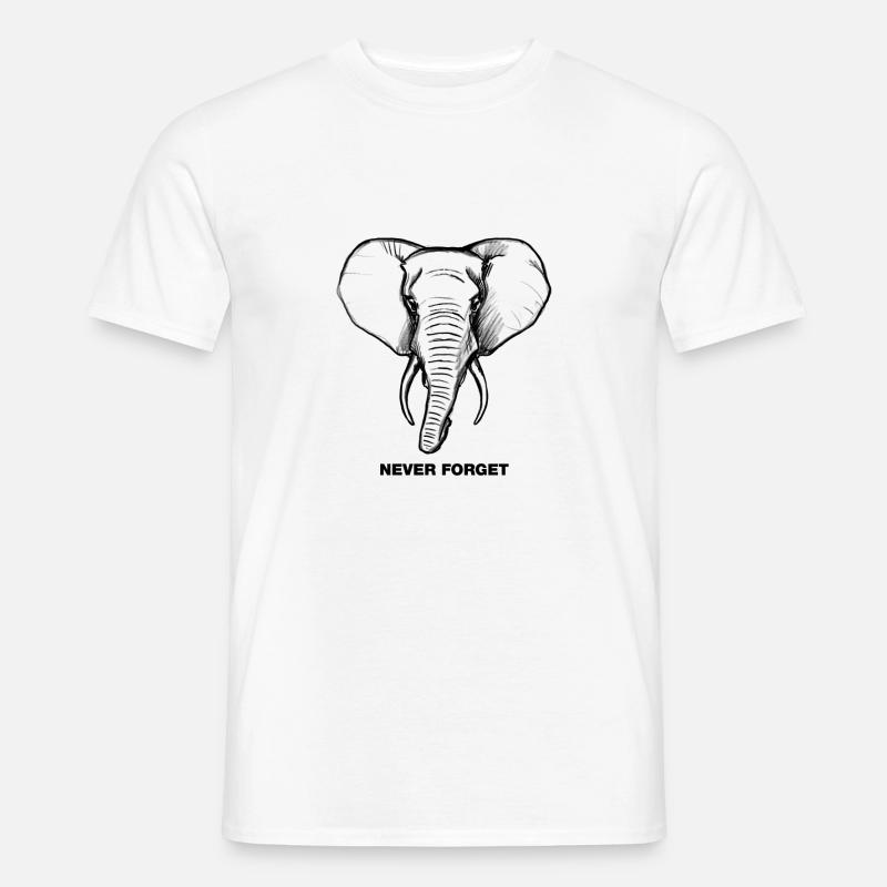 Elefant - Never forget - Männer T-Shirt - Weiß