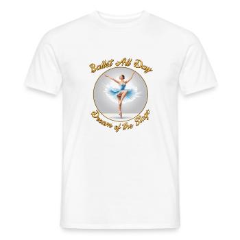 Ballet All Day. Dream of the Stage. - Men's T-Shirt - white - Front - AI Model Male 178 dark (178cm)