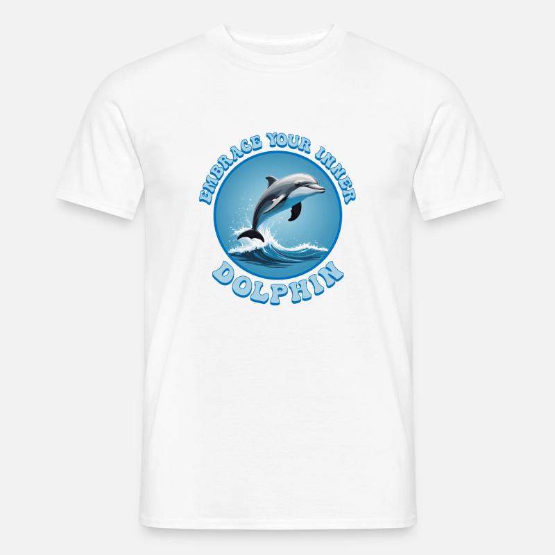 Umarme deinen inneren Delfin - Männer T-Shirt - Weiß