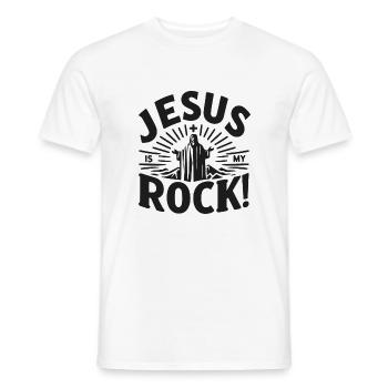 Jesus ist mein Fels in der Brandung - Männer T-Shirt - Weiß - Vorne - AI Model Male 178 dark (178cm)