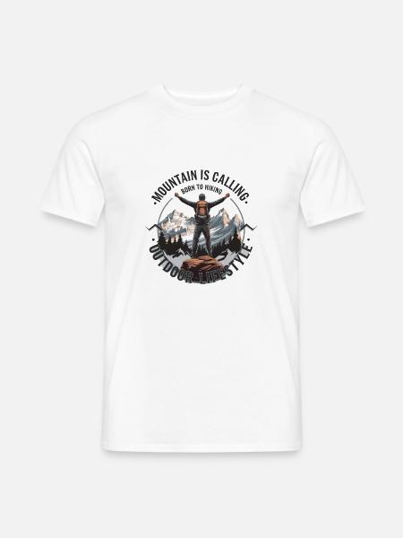 Mountain is Calling Outdoor - Männer T-Shirt - Weiß