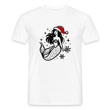 Mermaid Christmas - Men's T-Shirt - white - Front - AI Model Male 178 dark (178cm)