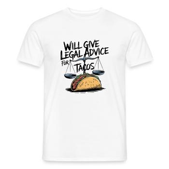 Humor for lawyers and taco fans - Men's T-Shirt - white - Front - AI Model Male 178 dark (178cm)