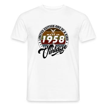 Vintage élégant : 1958 Cadeau rétro 1958 2025 - T-shirt homme - blanc - Devant - AI Model Male 178 dark (178cm)