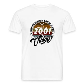 Eleganter Vintage: 2001 Retro Geschenk 2001 2025 - Männer T-Shirt - Weiß - Vorne - AI Model Male 178 dark (178cm)