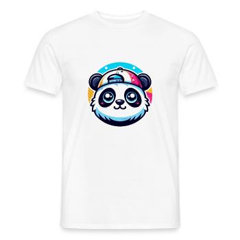 Kawaii Panda with Cap - Men's T-Shirt - white - Front - AI Model Male 178 dark (178cm)