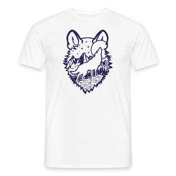 Loup hurlant | Pleine lune | cadeau - T-shirt homme - blanc - Devant - AI Model Male 178 dark (178cm)