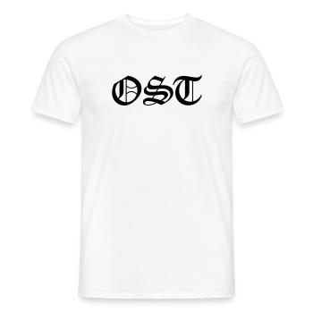 OST Schriftzug - Männer T-Shirt - Weiß - Vorne - AI Model Male 178 dark (178cm)