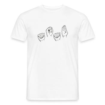ACAB Sign Language Hand Signals - Men's T-Shirt - white - Front - AI Model Male 178 dark (178cm)