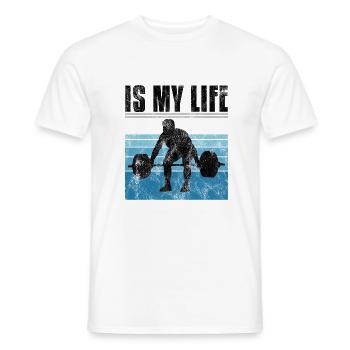 Bodybuilding is my life Bodybuilder GYM Kraftsport - Männer T-Shirt - Weiß - Vorne - AI Model Male 178 dark (178cm)
