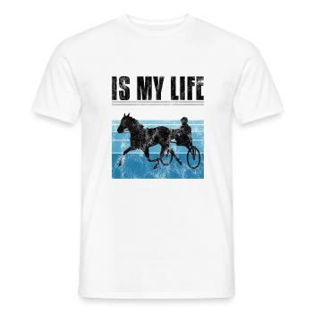 Is my life Trabreiter Trabrennen Trabreiten Retro - Männer T-Shirt - Weiß - Vorne - AI Model Male 178 dark (178cm)