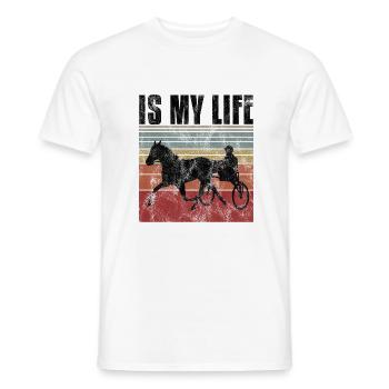 Is my life Trabreiter Trabrennen Trabreiten Retro - Männer T-Shirt - Weiß - Vorne - AI Model Male 178 dark (178cm)