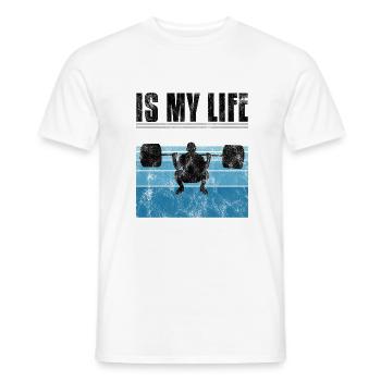 This is my life Bodybuilding Bodybuilder Fitness - Men's T-Shirt - white - Front - AI Model Male 178 dark (178cm)
