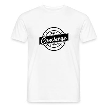 Super Concierge - ein Mann - Männer T-Shirt - Weiß - Vorne - AI Model Male 178 dark (178cm)