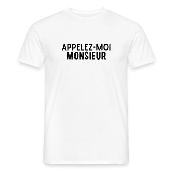 t shirt appelez moi monsieur. cadeau homme marié - T-shirt homme - blanc - Devant - AI Model Male 178 dark (178cm)