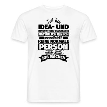 Idea- und Innovations-Managerin Geschenke - Männer T-Shirt - Weiß - Vorne - AI Model Male 178 dark (178cm)