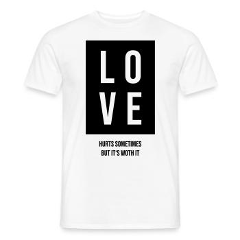 L’amour fait parfois mal, mais il en vaut la peine - T-shirt homme - blanc - Devant - AI Model Male 178 dark (178cm)