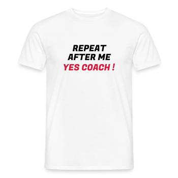Coach / Coaching / Trainer / Sport - Männer T-Shirt - Weiß - Vorne - AI Model Male 178 dark (178cm)
