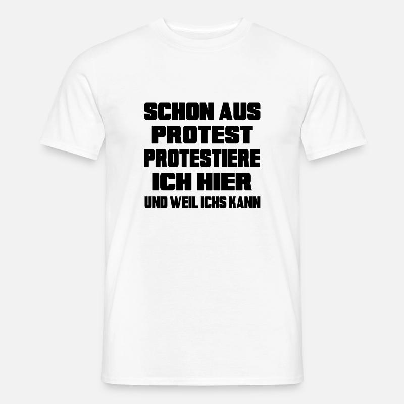 Mensch protestiert Protest-Statement "dagegen" - Männer T-Shirt - Weiß