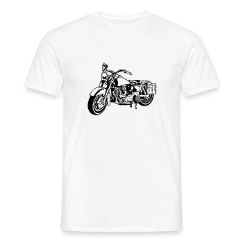 Chopper motorcycle 10_black - Men's T-Shirt - white - Front - AI Model Male 178 dark (178cm)