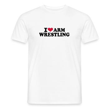 I love Arm wrestling - T-shirt homme - blanc - Devant - AI Model Male 178 dark (178cm)