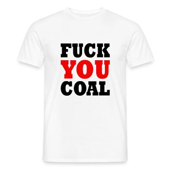Fuck you coal - T-shirt homme - blanc - Devant - AI Model Male 178 dark (178cm)