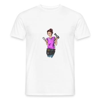 hair stylist - Men's T-Shirt - white - Front - AI Model Male 178 dark (178cm)