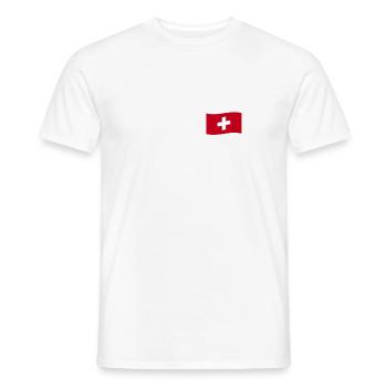 Switzerland Cross Swiss Flag Schwiiz Decoration - Men's T-Shirt - white - Front - AI Model Male 178 dark (178cm)