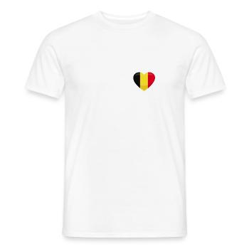 Belgische Fahne Belgien Herz Belgier Belgierin - Männer T-Shirt - Weiß - Vorne - AI Model Male 178 dark (178cm)
