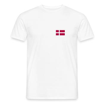 Drapeau du Danemark Drapeau du Danemark Danemark Danemark - T-shirt homme - blanc - Devant - AI Model Male 178 dark (178cm)