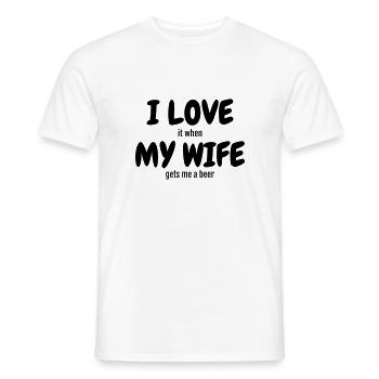 I love my wife - Humor - Funny - Joke - Friend - T-shirt homme - blanc - Devant - AI Model Male 178 dark (178cm)