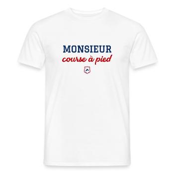 MONSIEUR course à pied - T-shirt homme - blanc - Devant - AI Model Male 178 dark (178cm)