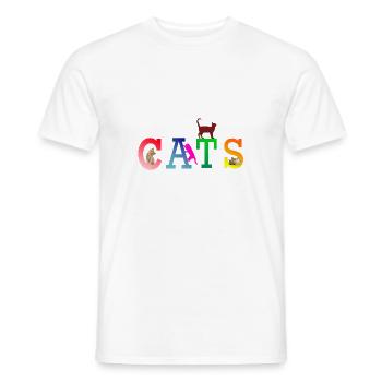 Cats - Men's T-Shirt - white - Front - AI Model Male 178 dark (178cm)