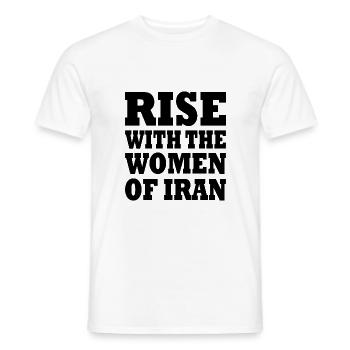 Rise with the women of iran - T-shirt homme - blanc - Devant - AI Model Male 178 dark (178cm)