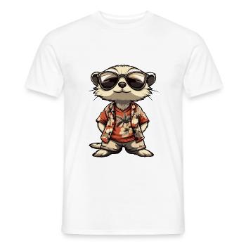 Vacances de bande dessinée de suricate - T-shirt homme - blanc - Devant - AI Model Male 178 dark (178cm)