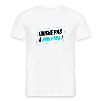 cadeau papa - touche pas a mon papa - T-shirt homme - blanc - Devant - AI Model Male 178 dark (178cm)