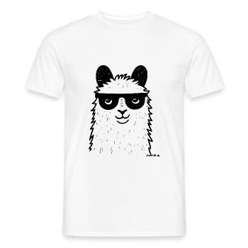 Cool cute cute llama with sunglasses - Men's T-Shirt - white - Front - AI Model Male 178 dark (178cm)