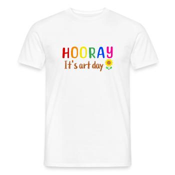 hooray its art day Art Teacher Gift - Men's T-Shirt - white - Front - AI Model Male 178 dark (178cm)