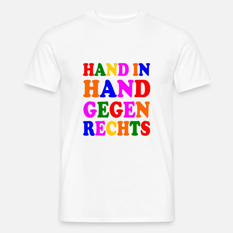 Gegen rechts - Männer T-Shirt - Weiß