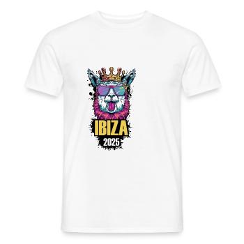 Ibiza 2025 Alpaga Party Holiday - T-shirt homme - blanc - Devant - AI Model Male 178 dark (178cm)