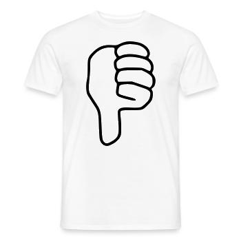 Emoji thumbs down sketch black - Men's T-Shirt - white - Front - AI Model Male 178 dark (178cm)