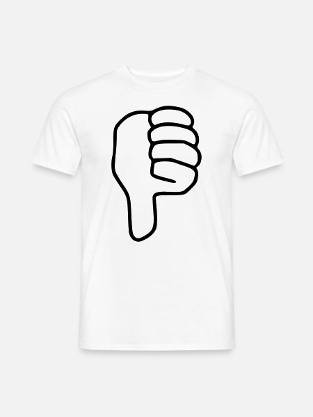 Emoji Daumen runter Skizze schwarz - Männer T-Shirt - Weiß