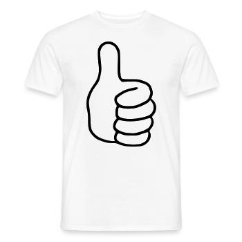 Emoji thumbs high sketch black - Men's T-Shirt - white - Front - AI Model Male 178 dark (178cm)