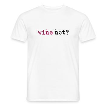wine, not? - Men's T-Shirt - white - Front - AI Model Male 178 dark (178cm)